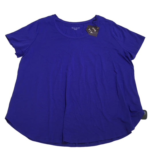 Purple Top Short Sleeve Basic Ava & Viv, Size 2x