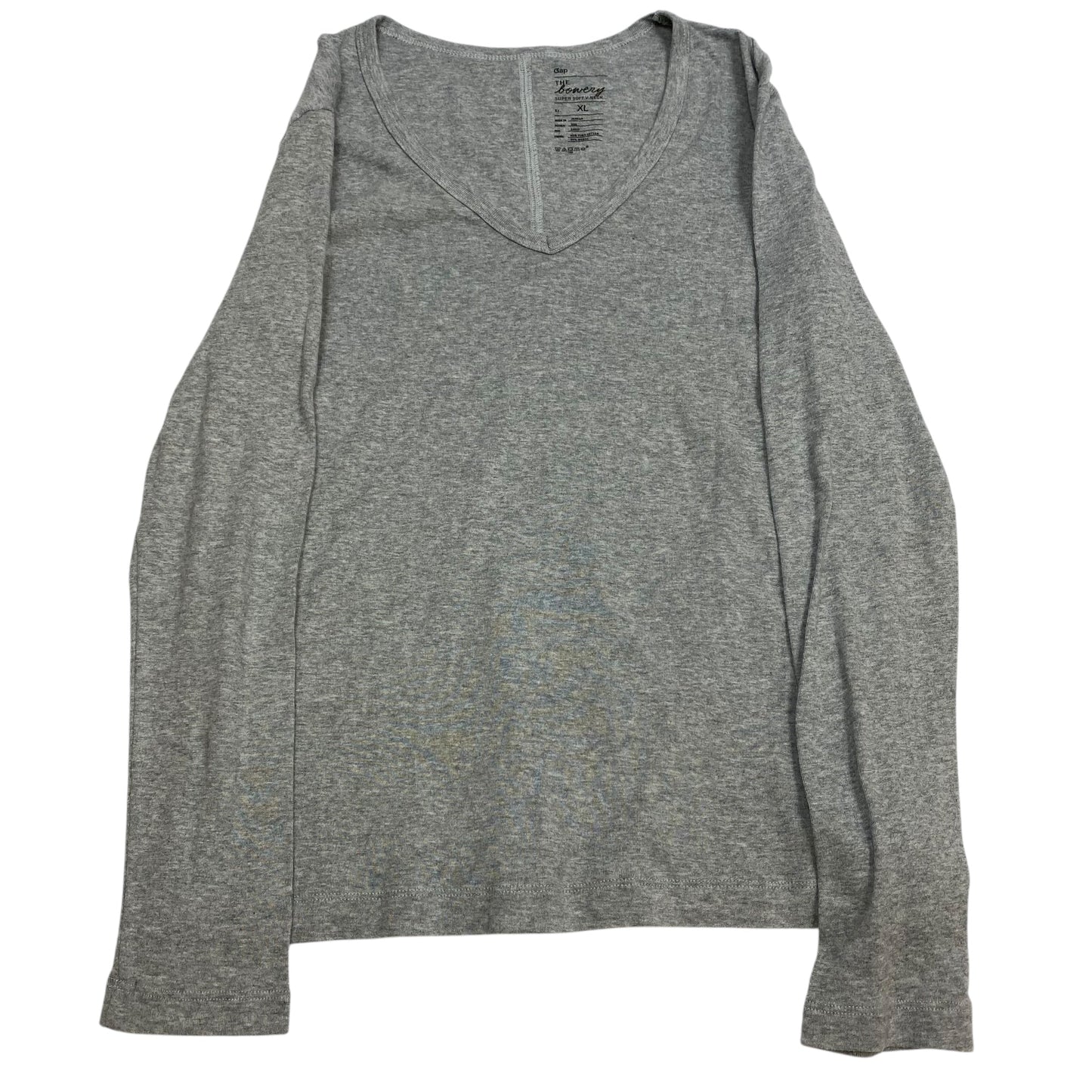 Top Long Sleeve Basic By Gap In Grey, Size: Xl