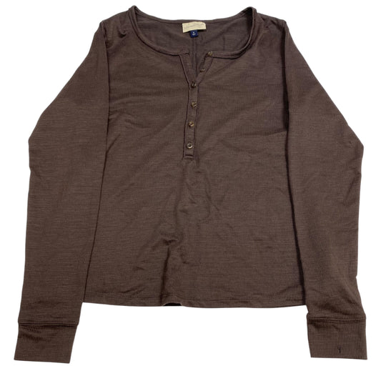 Top Long Sleeve Basic By Universal Thread In Brown, Size: Xl