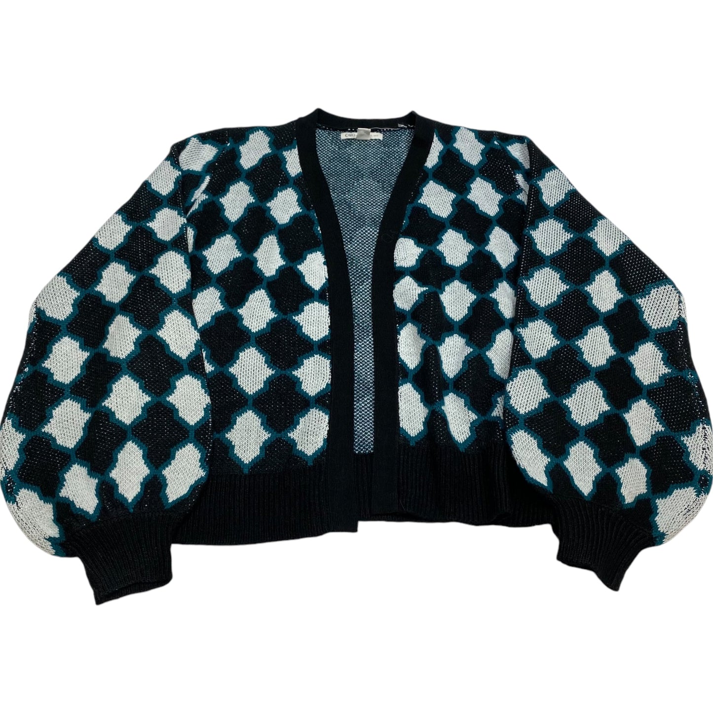 Sweater Cardigan By Cato In Black & Blue, Size: M