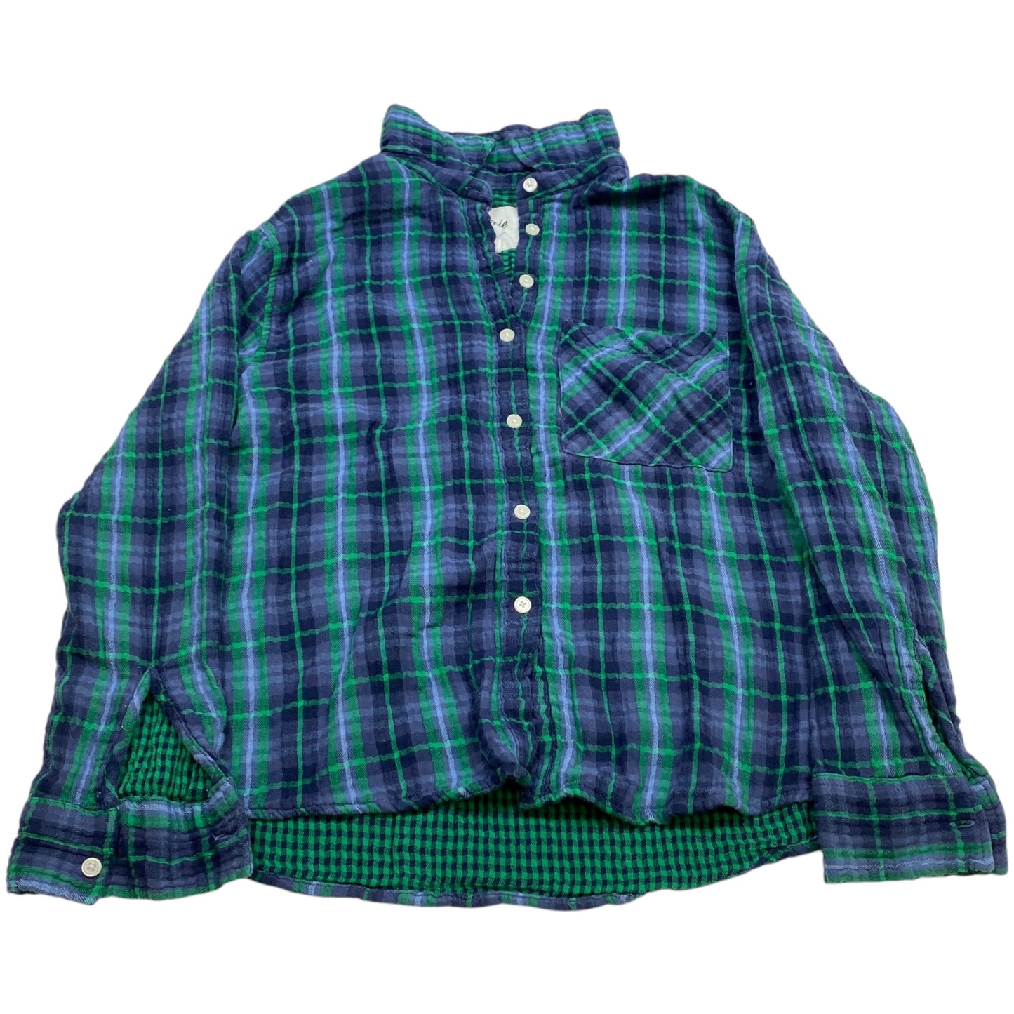 Top Long Sleeve By Aerie In Blue & Green, Size: M