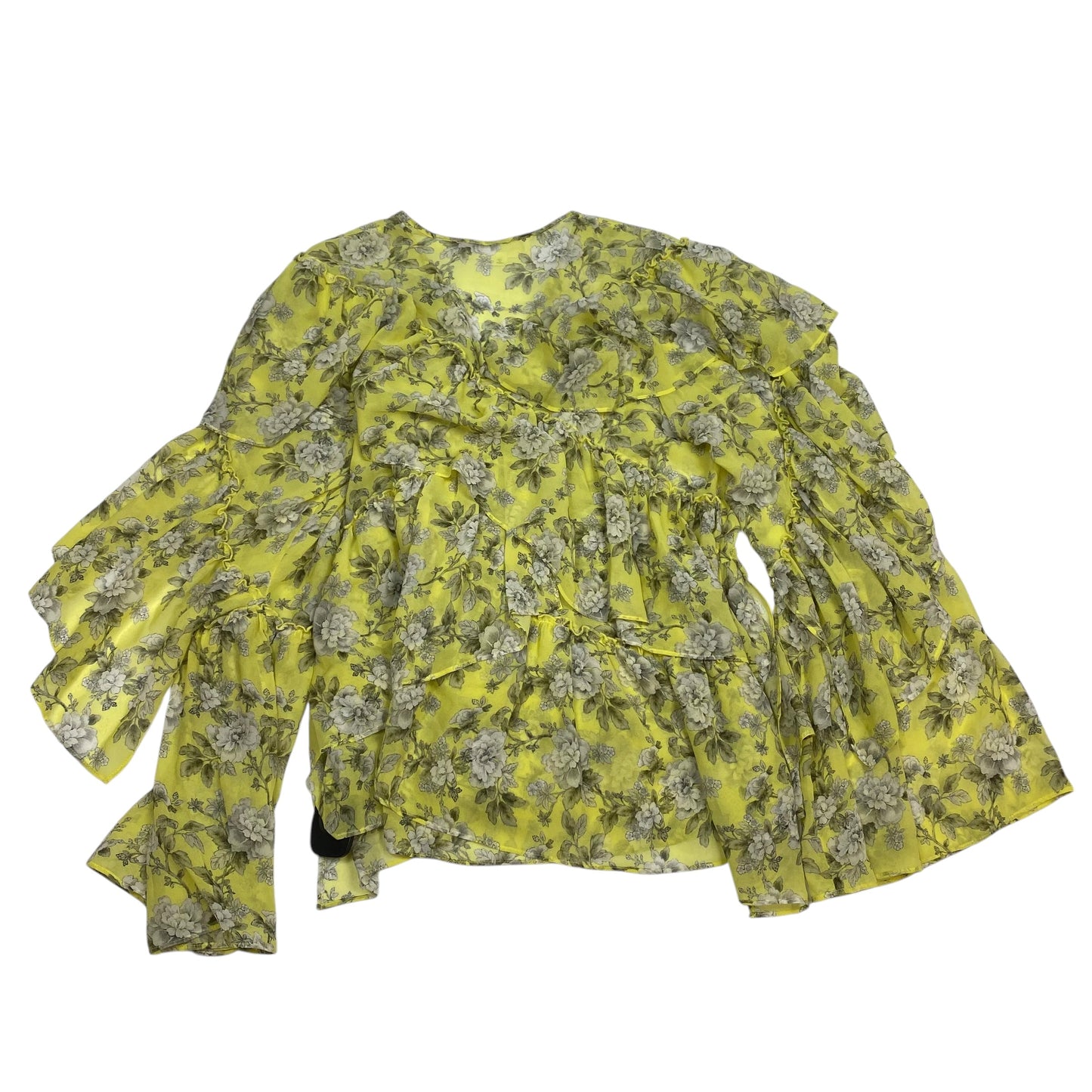 Blouse Long Sleeve By Robert Rodriguez In Yellow, Size: S