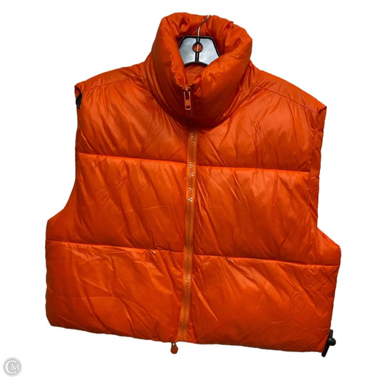 Vest Puffer & Quilted By Clothes Mentor In Orange, Size: L