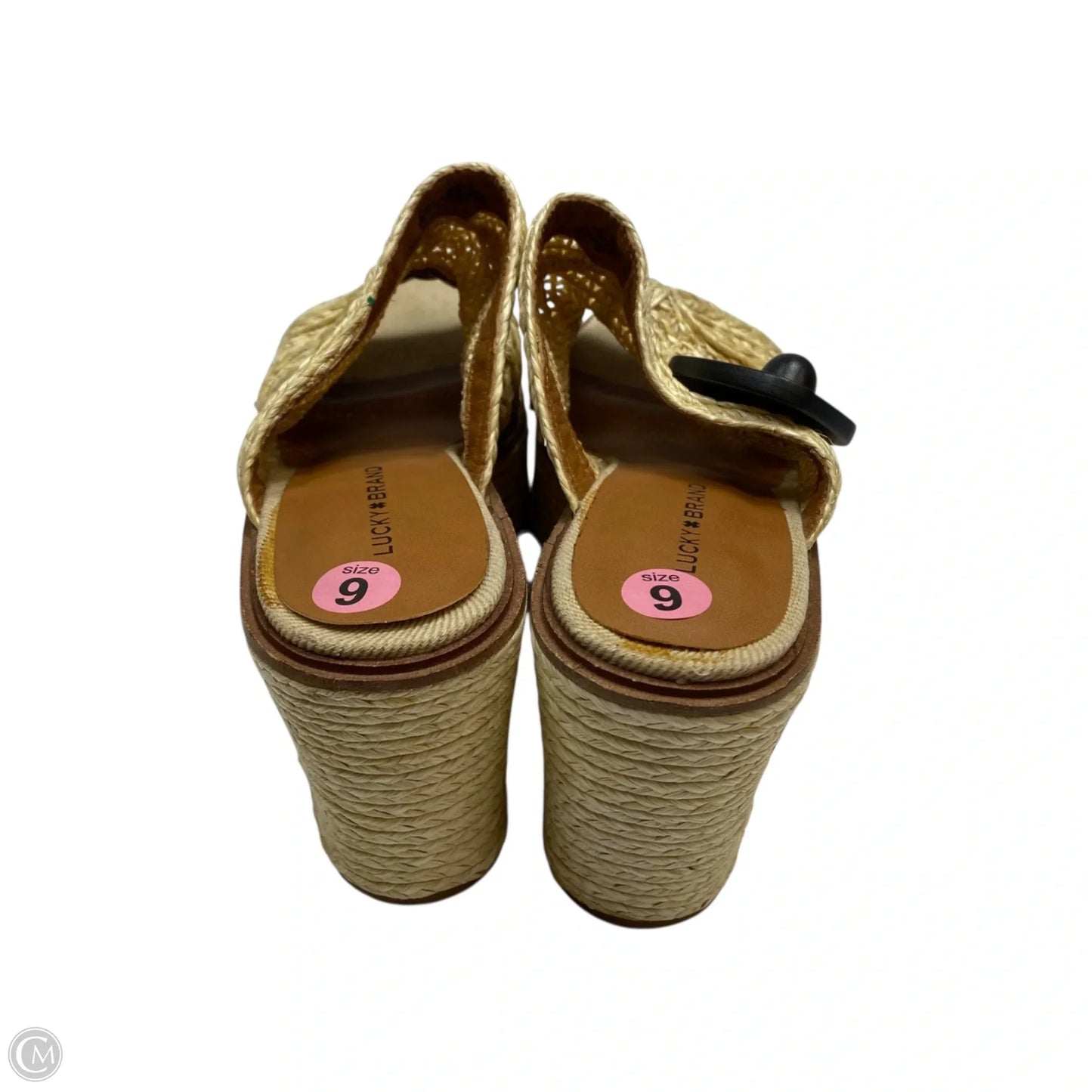 Sandals Heels Wedge By Lucky Brand In Tan, Size: 9