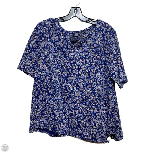 Top Short Sleeve By Croft And Barrow In Blue, Size: Xl