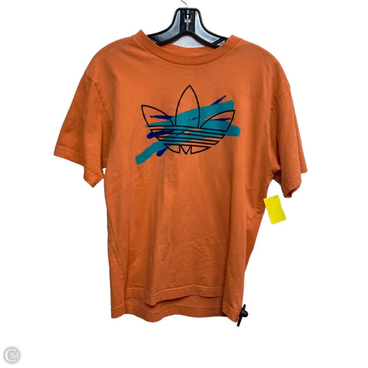 Athletic Top Short Sleeve By Adidas In Orange, Size: S