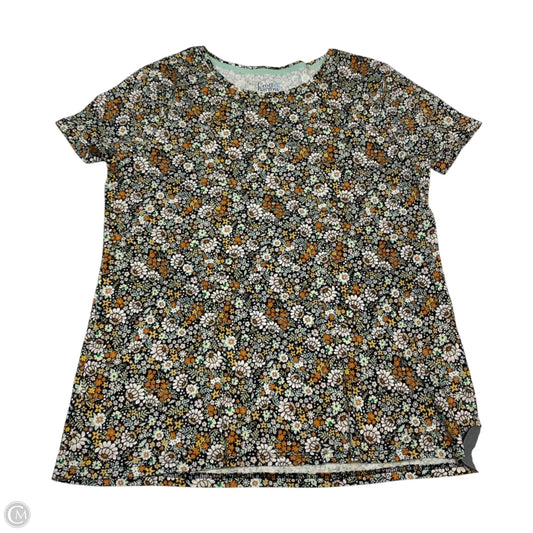 Top Short Sleeve Basic By Croft And Barrow In Floral Print, Size: S