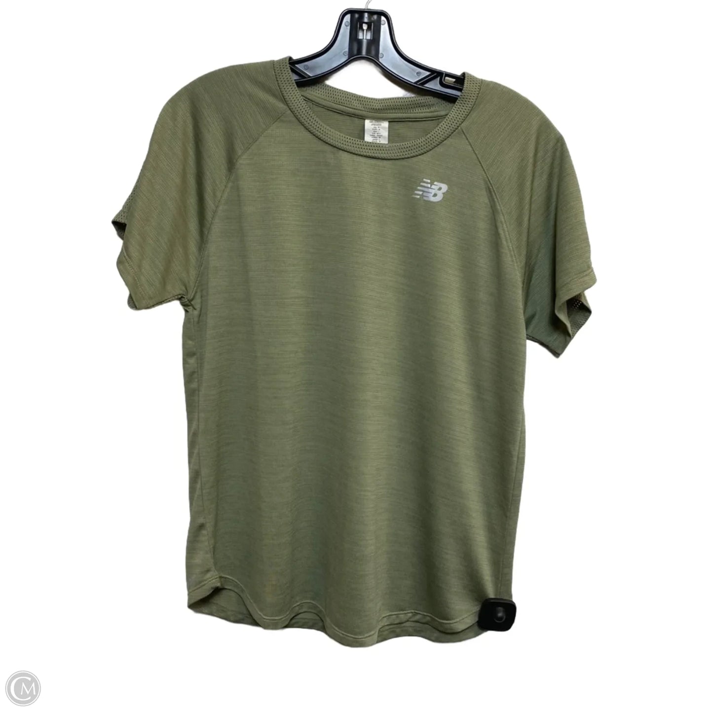 Athletic Top Short Sleeve By New Balance In Green, Size: M