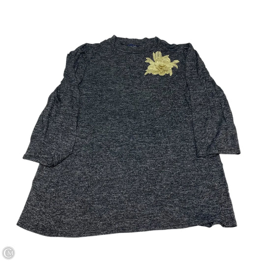 Top 3/4 Sleeve By Olivia Blu In Grey, Size: Xl