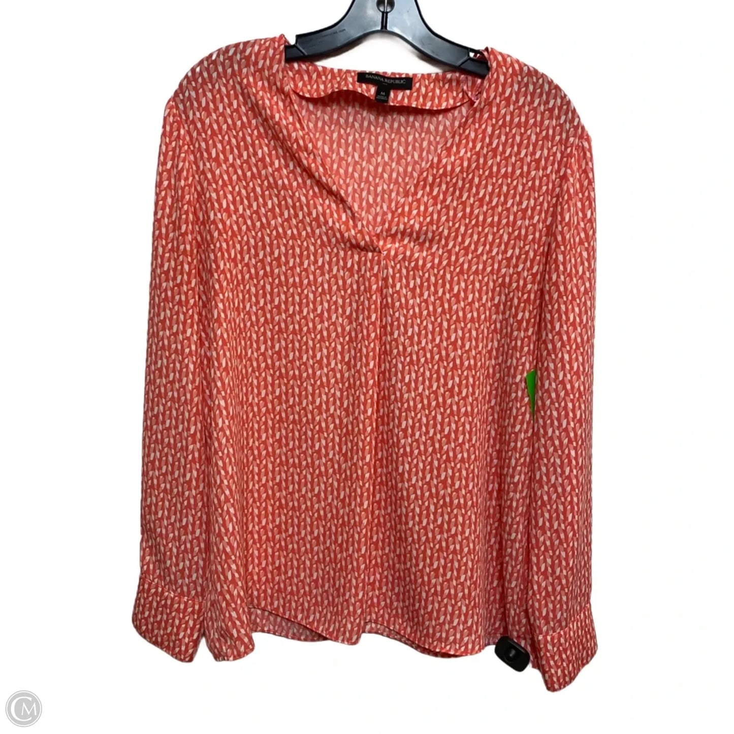 Blouse Long Sleeve By Banana Republic In Pink, Size: M