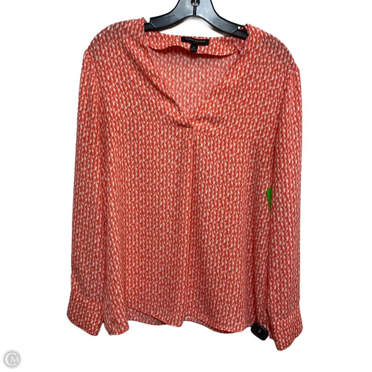 Blouse Long Sleeve By Banana Republic In Pink, Size: M