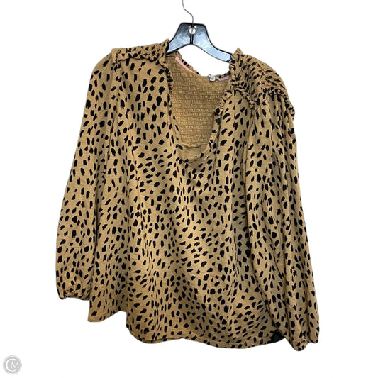 Top Long Sleeve By Crown And Ivy In Animal Print, Size: 2x