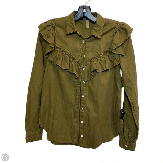 Top Long Sleeve By Pilcro In Green, Size: Xs