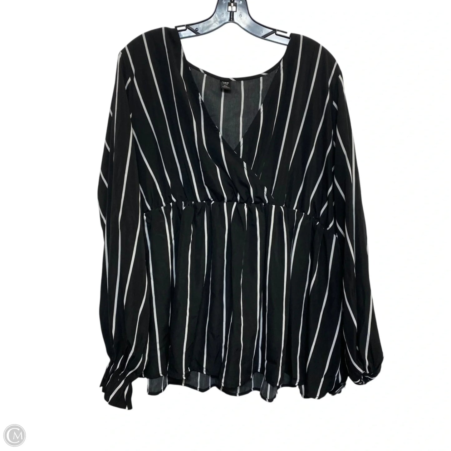 Top Long Sleeve By Shein In Black, Size: 2x
