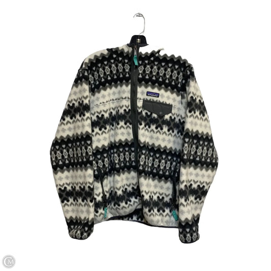 Jacket Fleece By Patagonia In Grey & White, Size: Xl