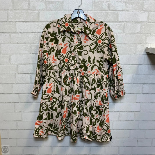 Dress Casual Short By Maeve In Green & Pink, Size: Xs