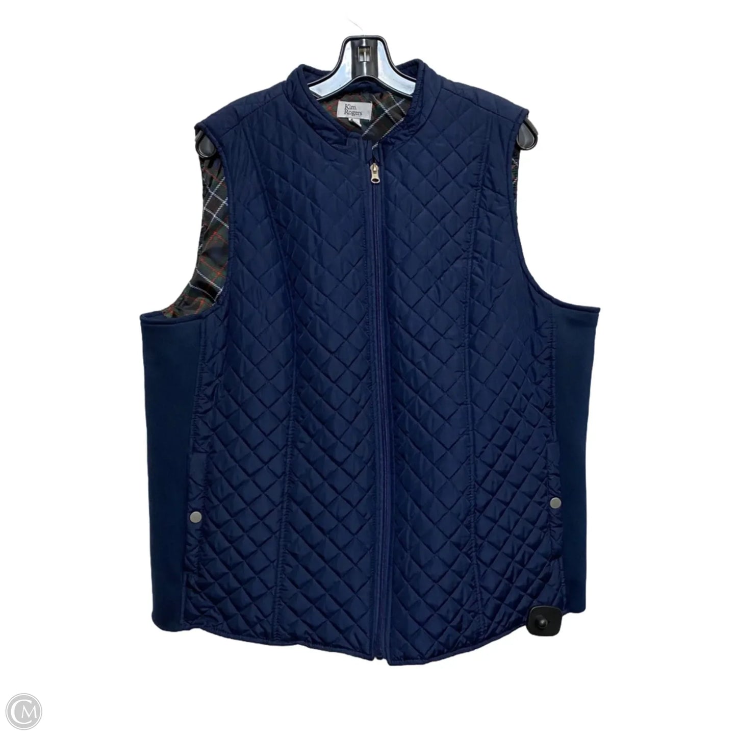 Vest Puffer & Quilted By Kim Rogers In Navy, Size: 2x