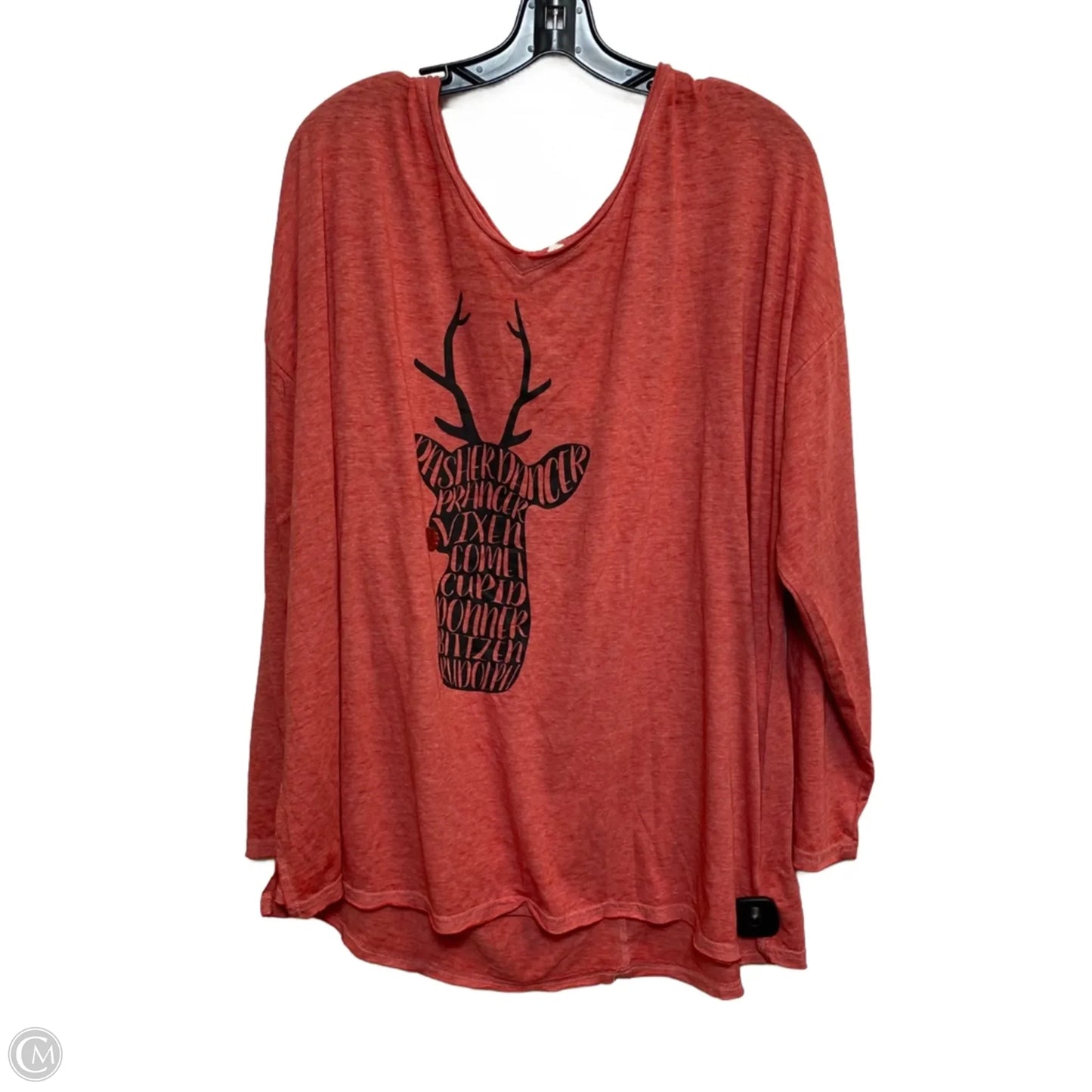 Top Long Sleeve Basic By Cato In Red, Size: 4x