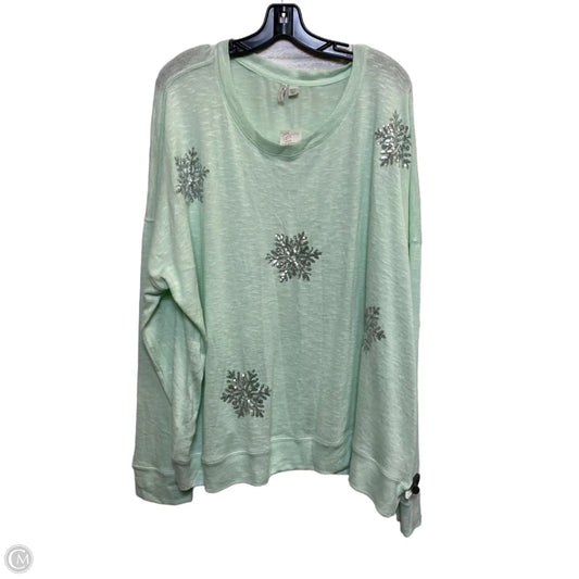 Top Long Sleeve By Cato In Green, Size: 4x
