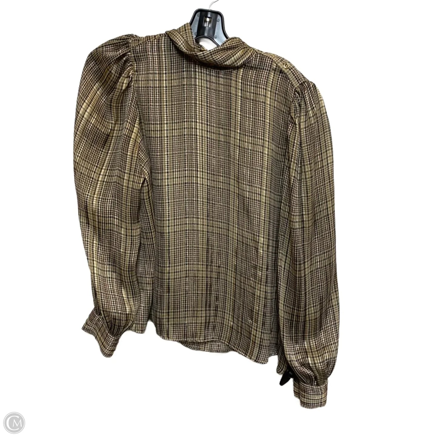 Blouse Long Sleeve By Zara In Tan, Size: M