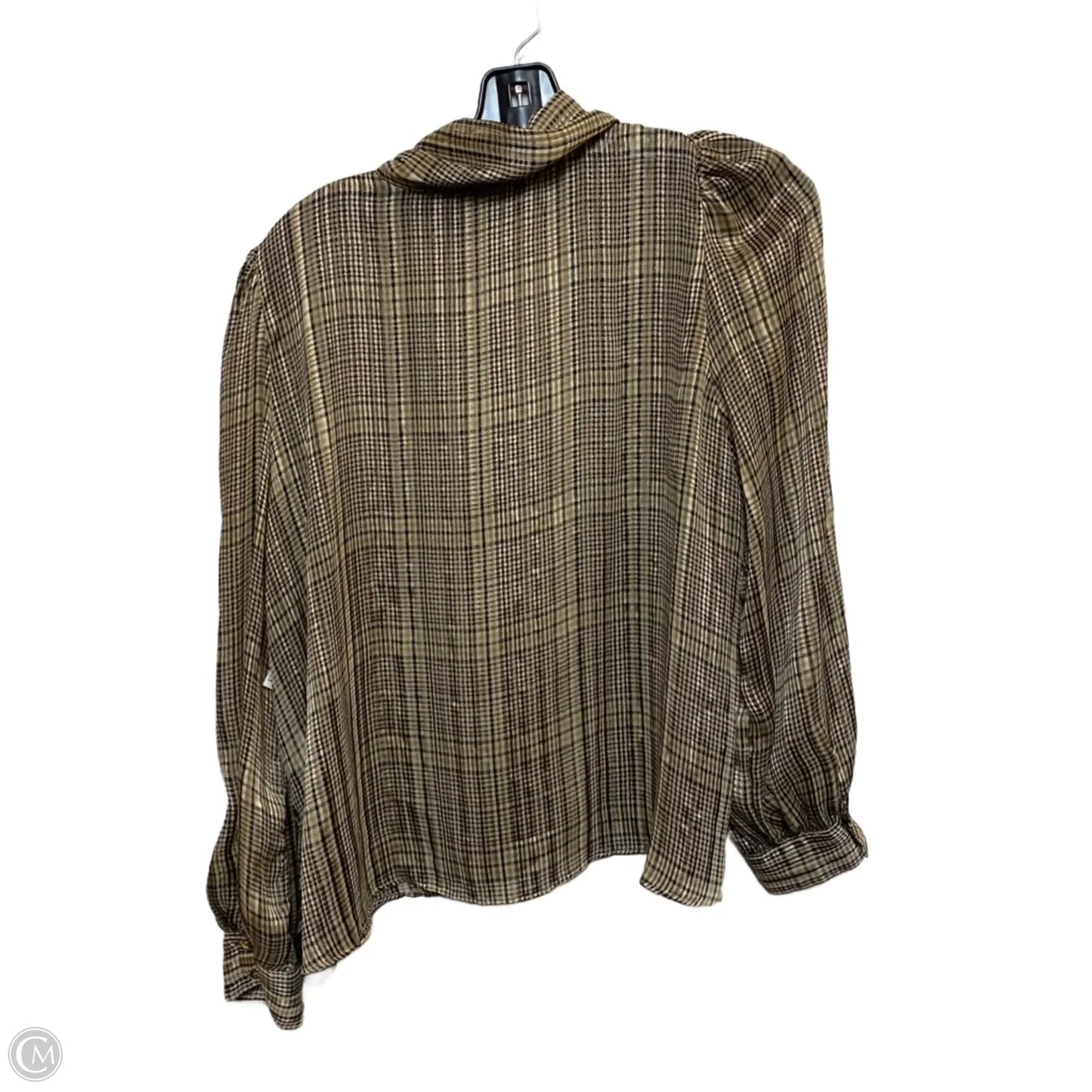 Blouse Long Sleeve By Zara In Tan, Size: M