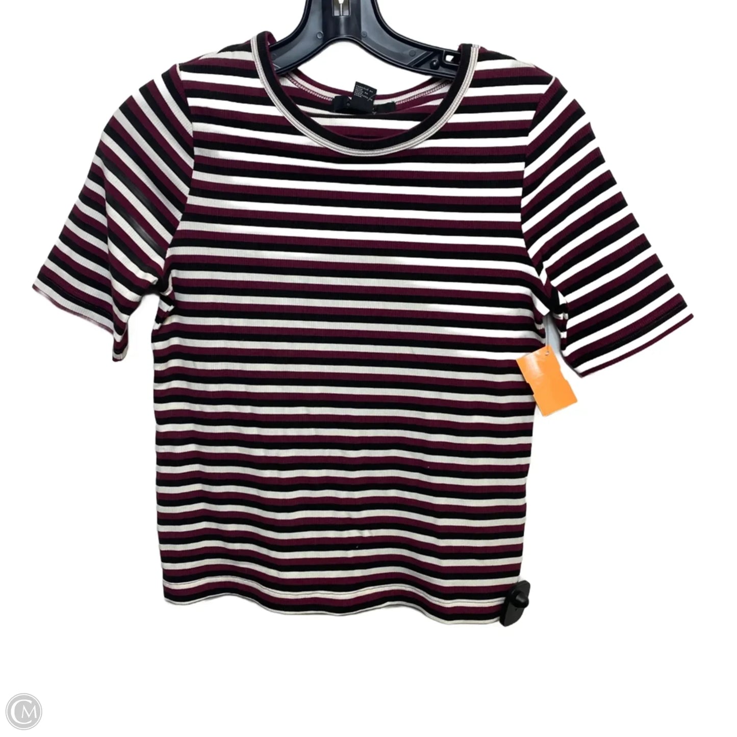 Top Short Sleeve Basic By Forever 21 In Striped Pattern, Size: Xl