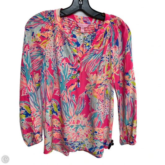 Top Long Sleeve Designer By Lilly Pulitzer In Pink, Size: Xs