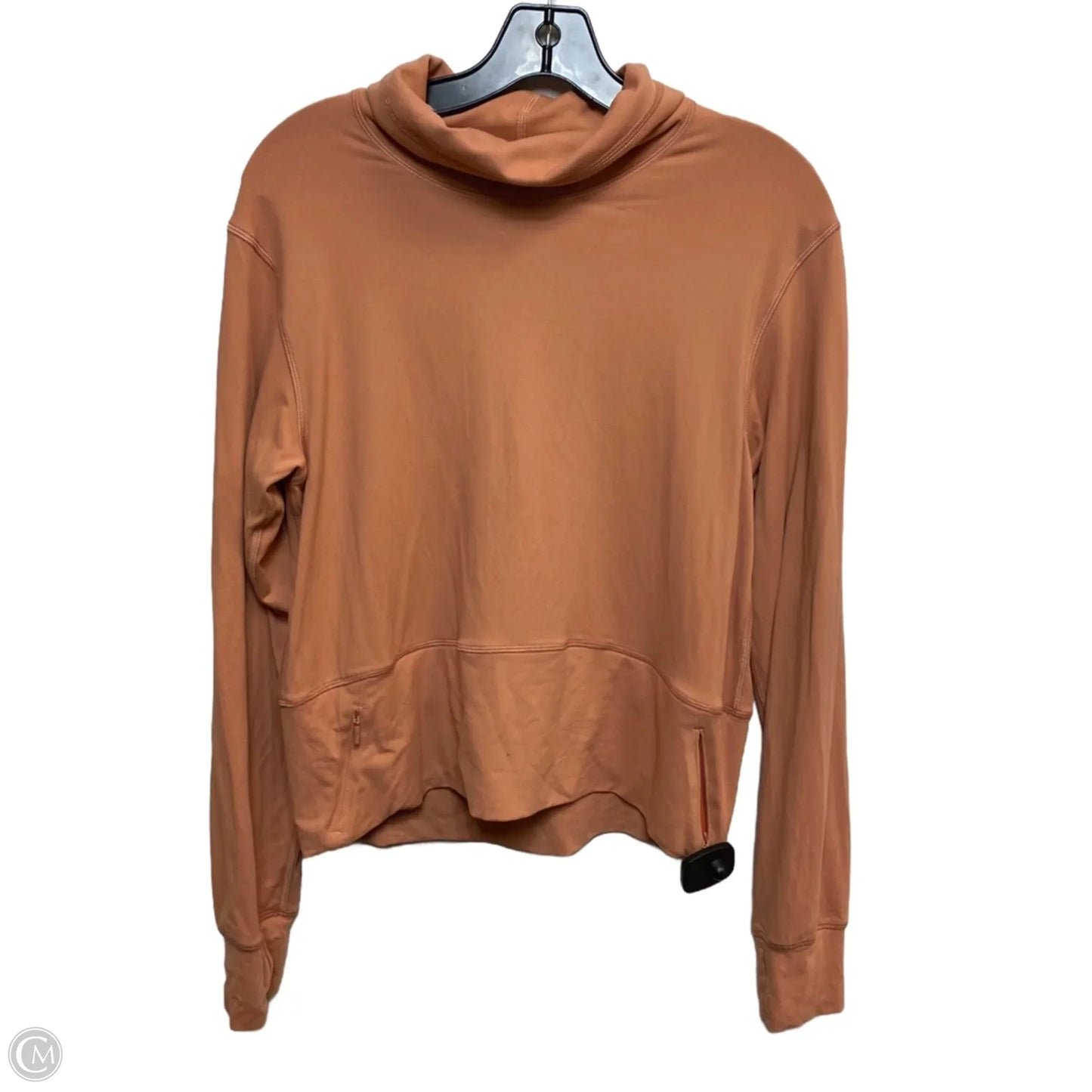 Athletic Top Long Sleeve Collar Designer By Lululemon In Orange, Size: S