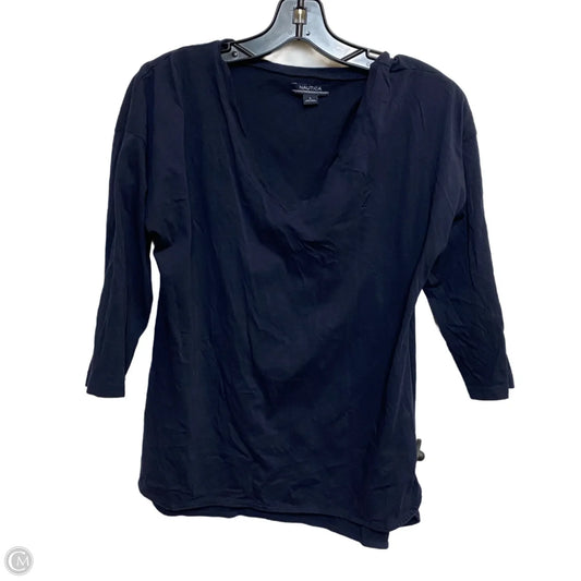 Top 3/4 Sleeve Basic By Nautica In Navy, Size: L