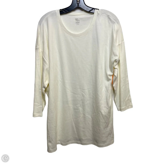 Top 3/4 Sleeve Basic By Kim Rogers In Cream, Size: 1x