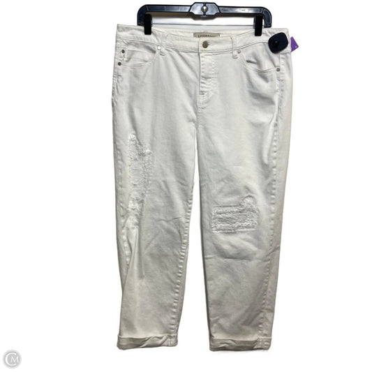 Jeans Boyfriend By Liverpool In White Denim, Size: 12
