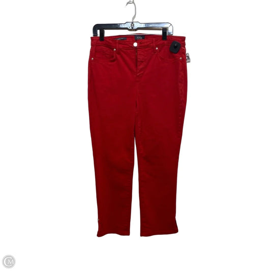 Jeans Cropped By Not Your Daughters Jeans In Red Denim, Size: 12