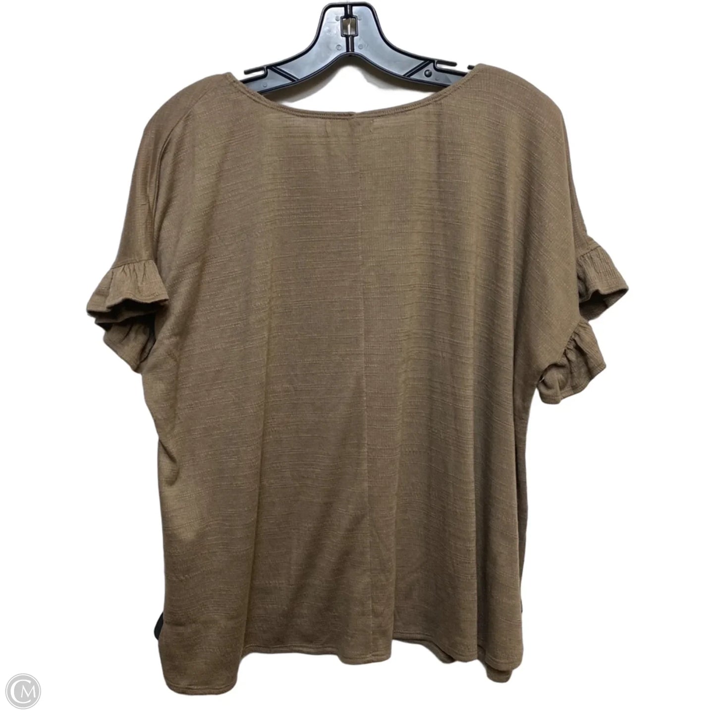 Top Short Sleeve By Max Studio In Brown, Size: 1x