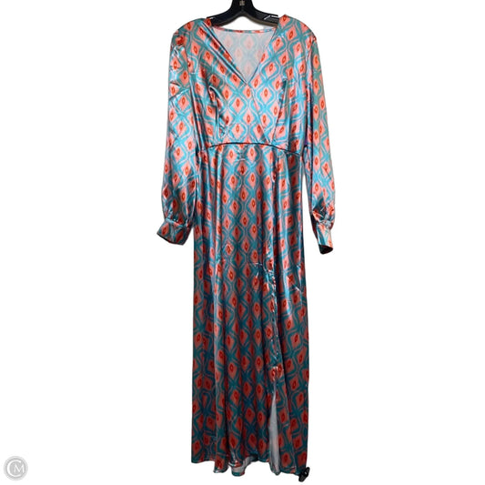 Dress Casual Maxi By Cmf In Blue & Pink, Size: M
