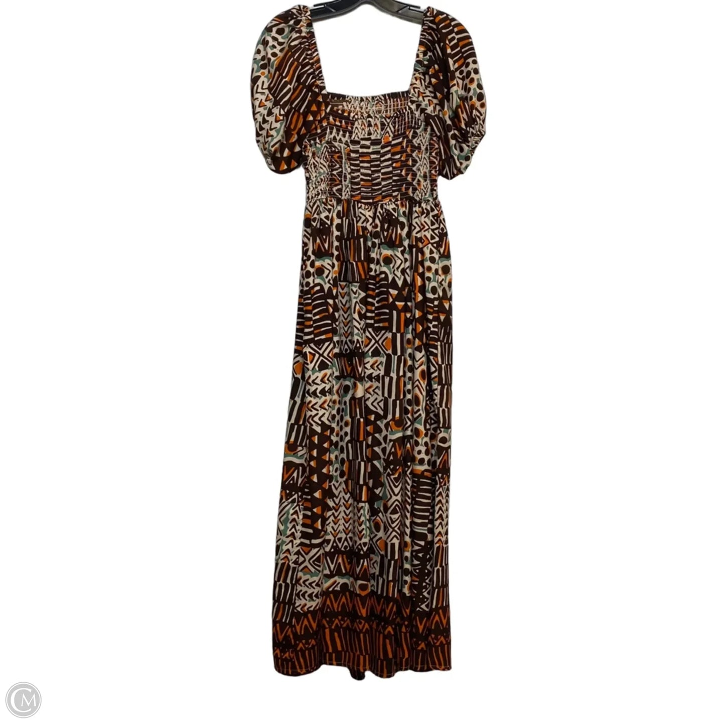 Dress Casual Maxi By Truly 4 You In Brown & Orange, Size: S