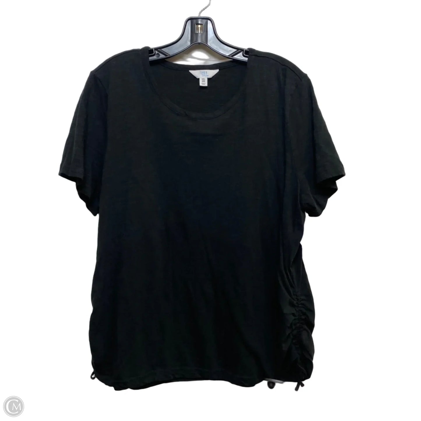 Top Short Sleeve Basic By Time And Tru In Black, Size: Xxl