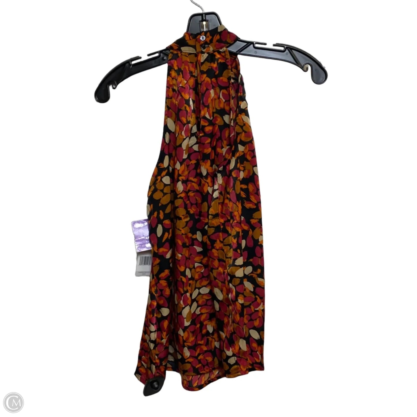 Top Sleeveless By Liverpool In Black & Orange, Size: Xs
