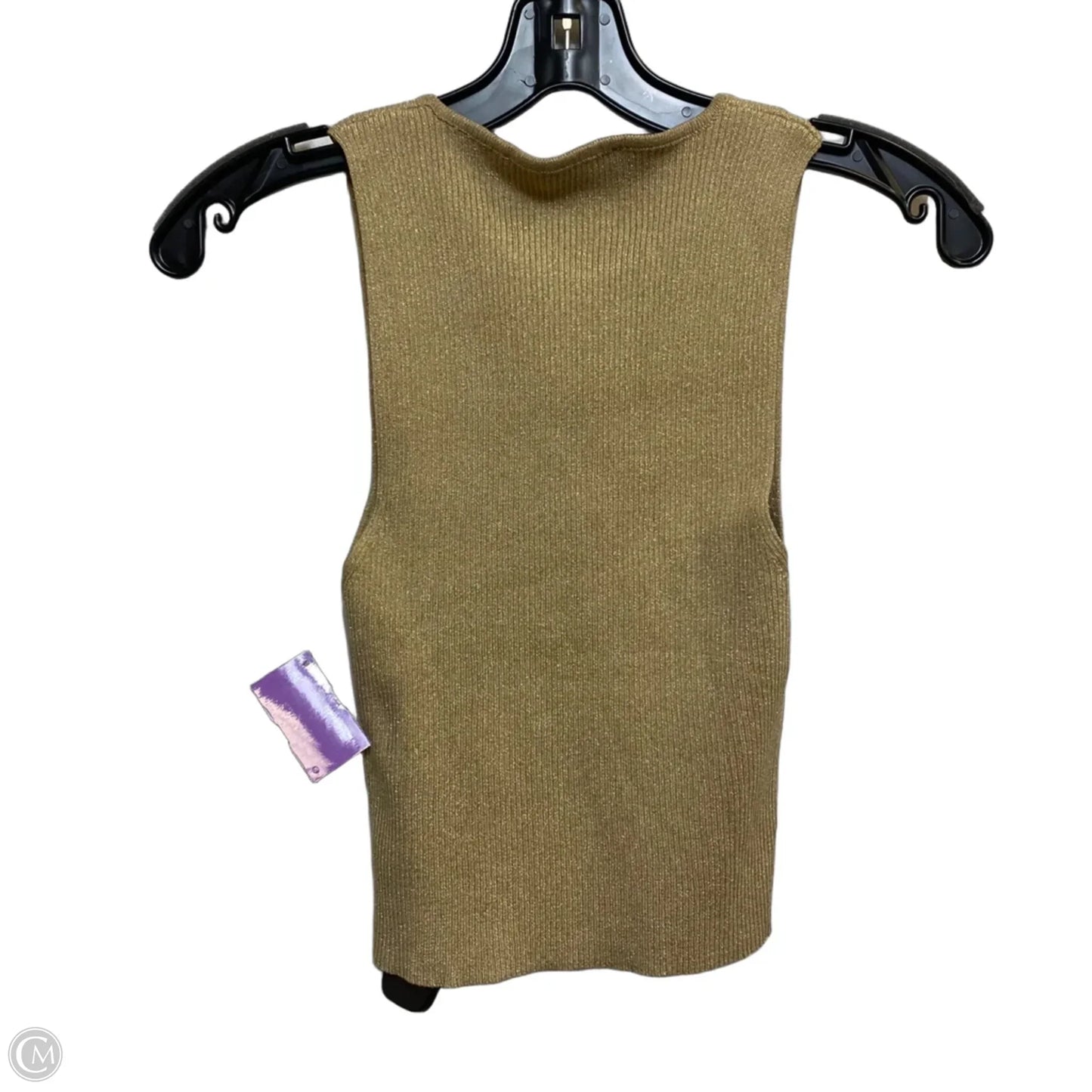 Top Sleeveless By Zara In Gold, Size: L