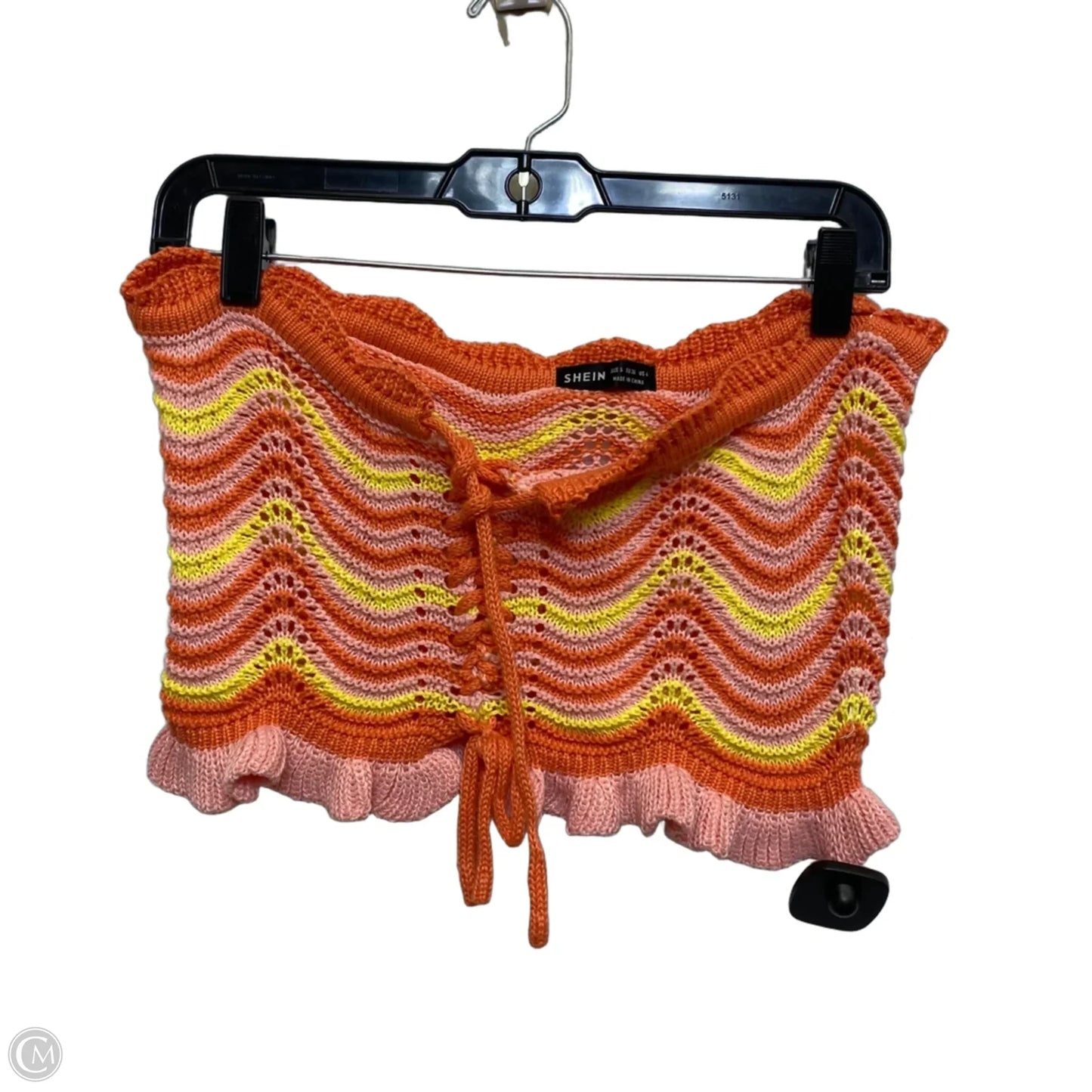 Top Sleeveless By Shein In Orange, Size: S