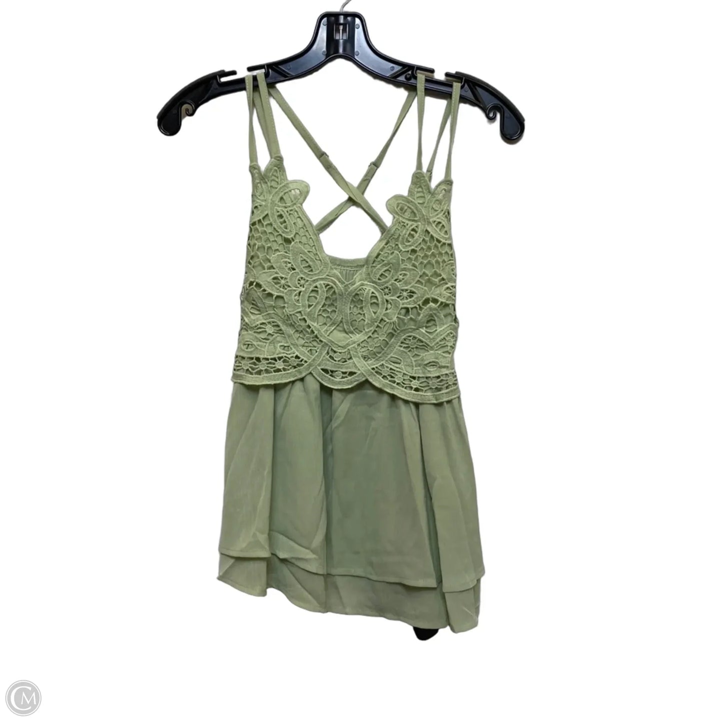 Top Sleeveless By Feager In Green, Size: S