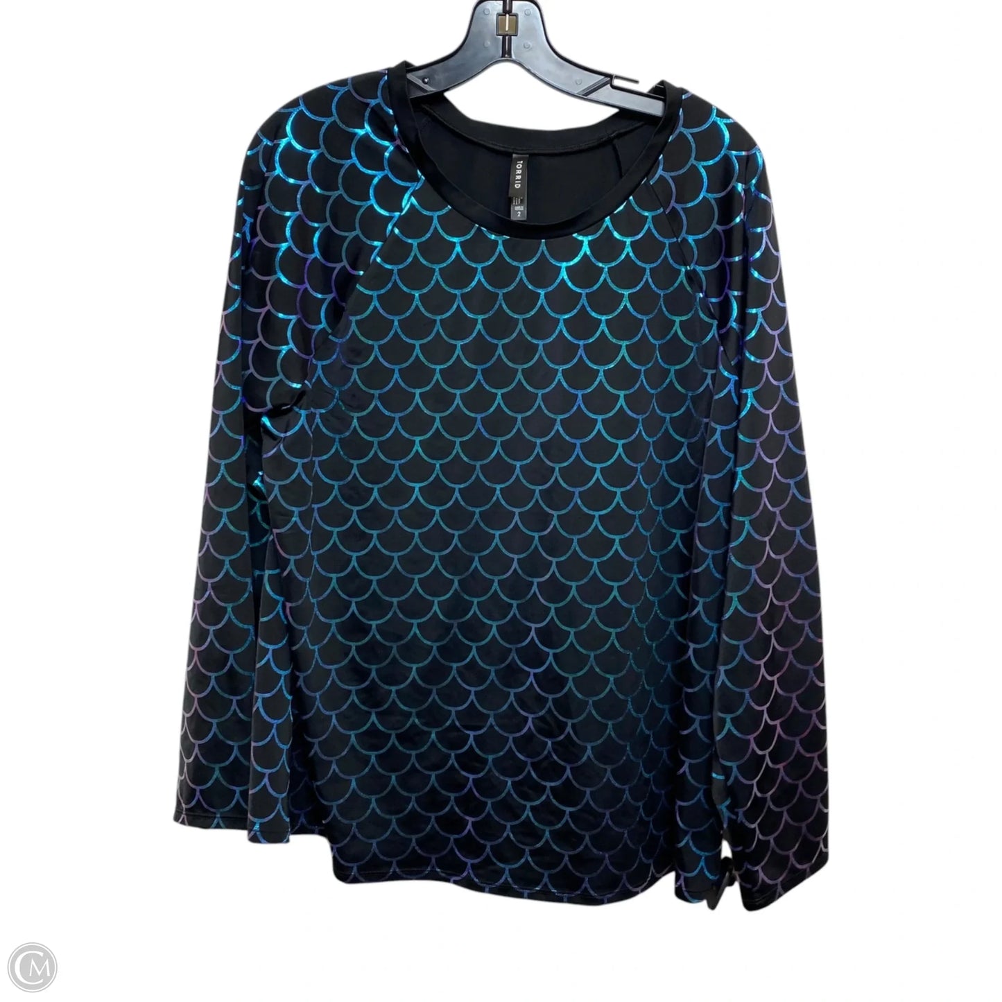 Swimsuit Top By Torrid In Black & Blue, Size: 2x