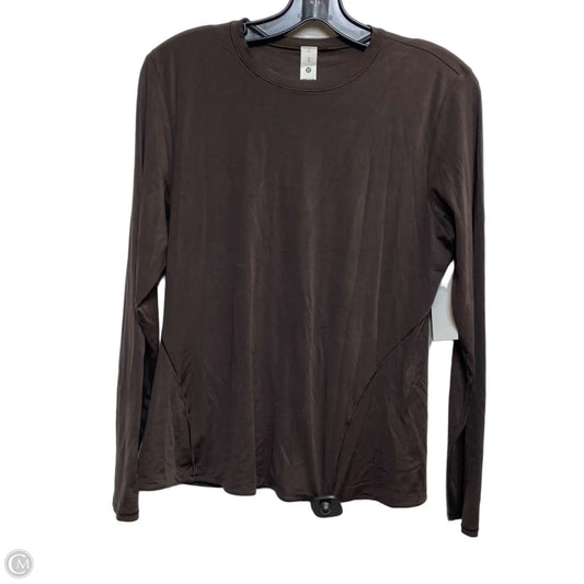 Athletic Top Long Sleeve Crewneck By Lululemon In Brown, Size: Xl