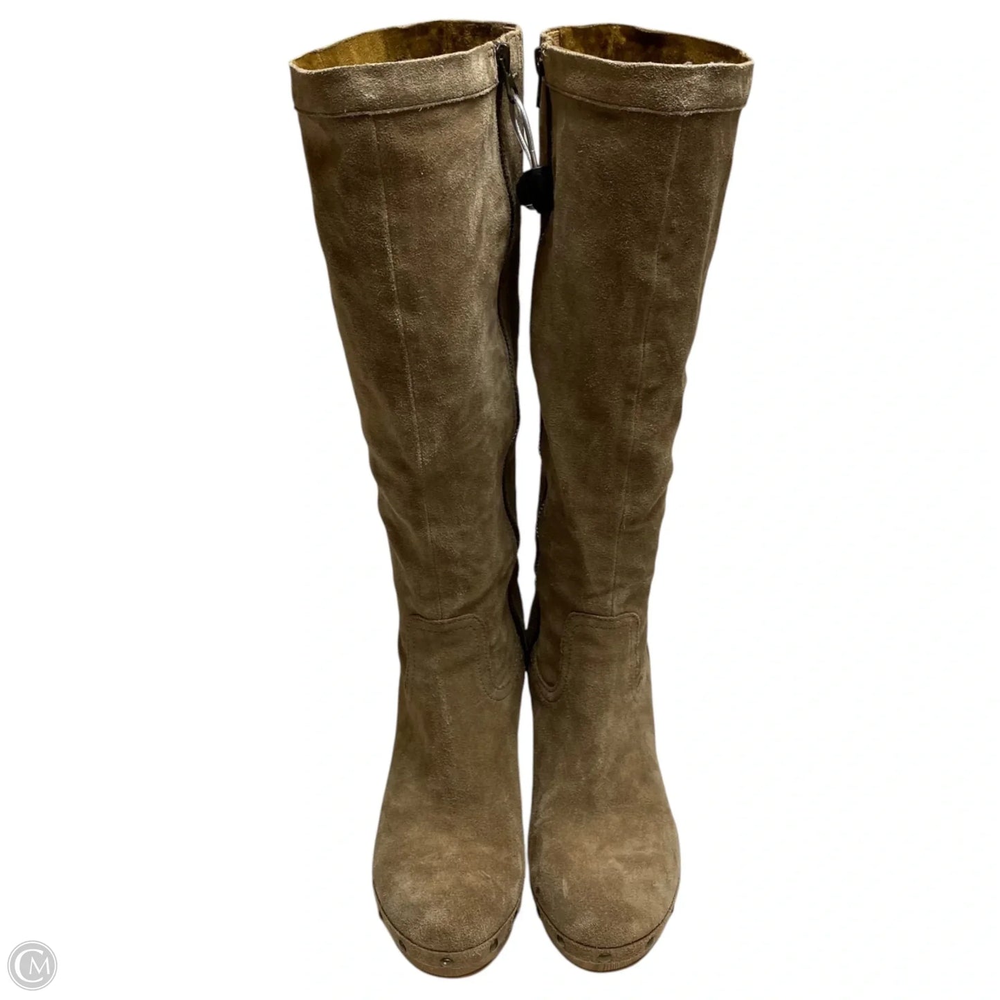 Boots Knee Heels By Kork Ease In Brown, Size: 7.5
