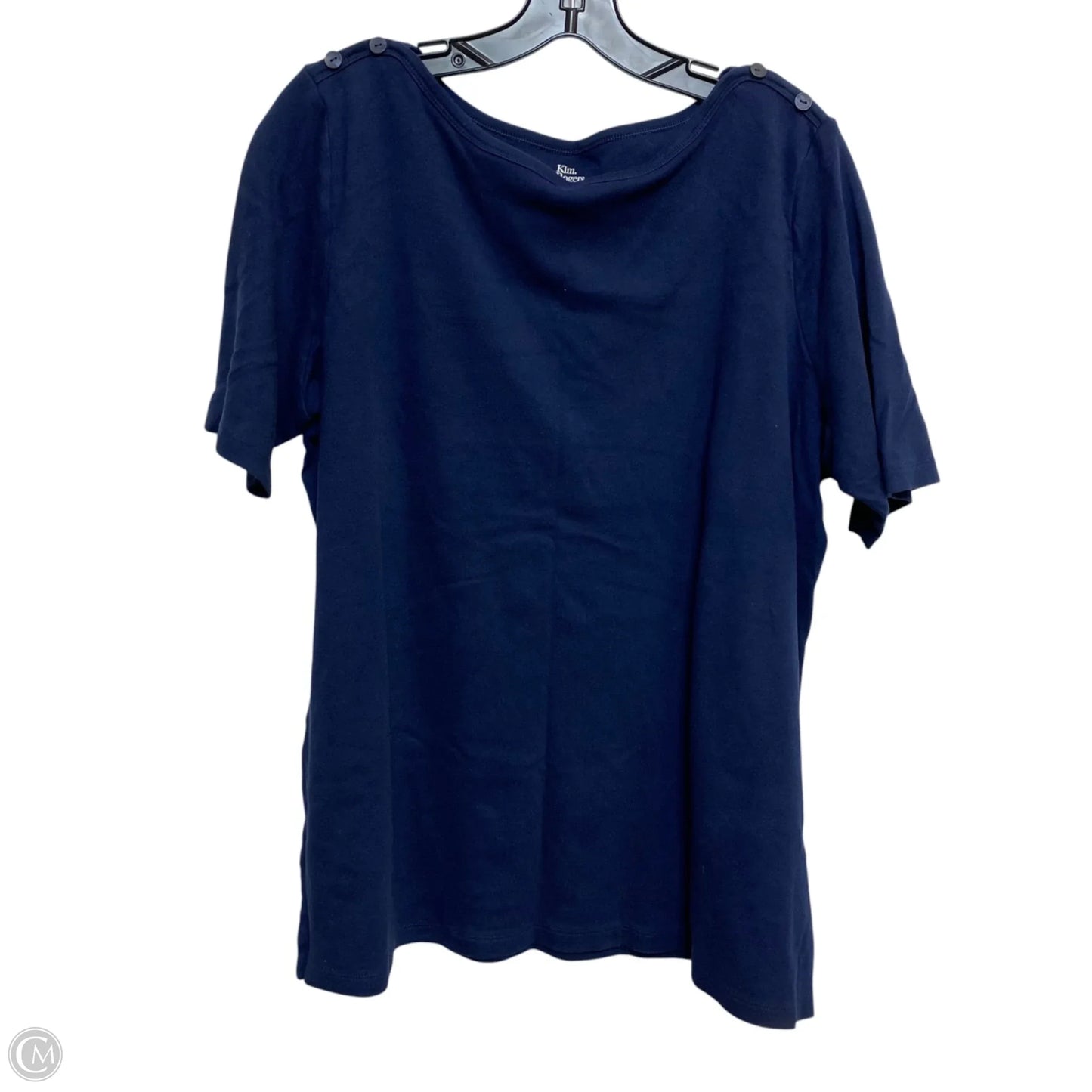 Top Short Sleeve By Kim Rogers In Navy, Size: Xl