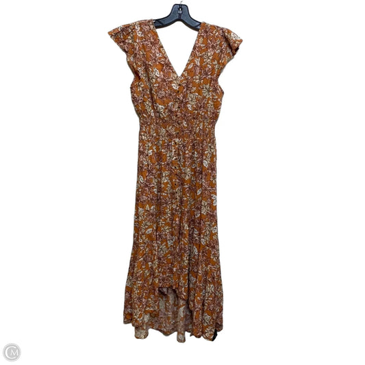 Dress Casual Midi By Just the Girl! In Orange, Size: L