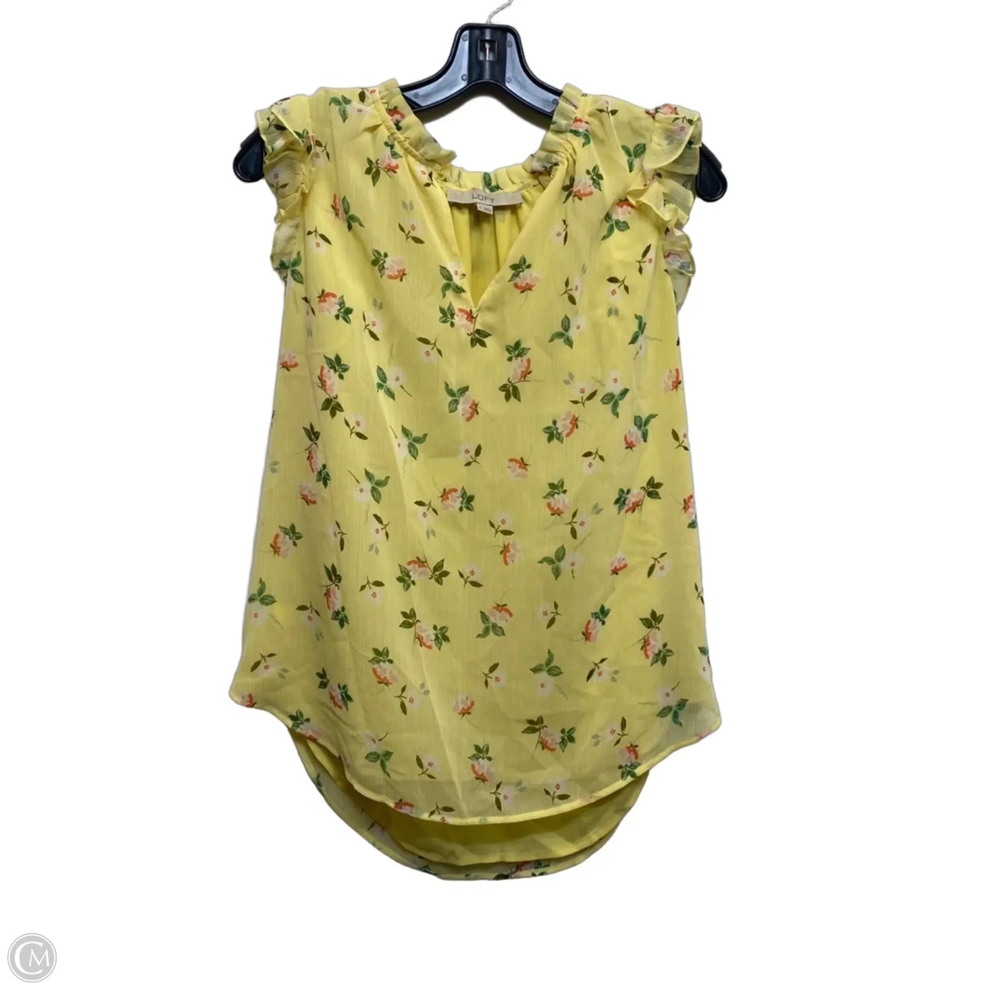 Top Sleeveless By Loft In Yellow, Size: S