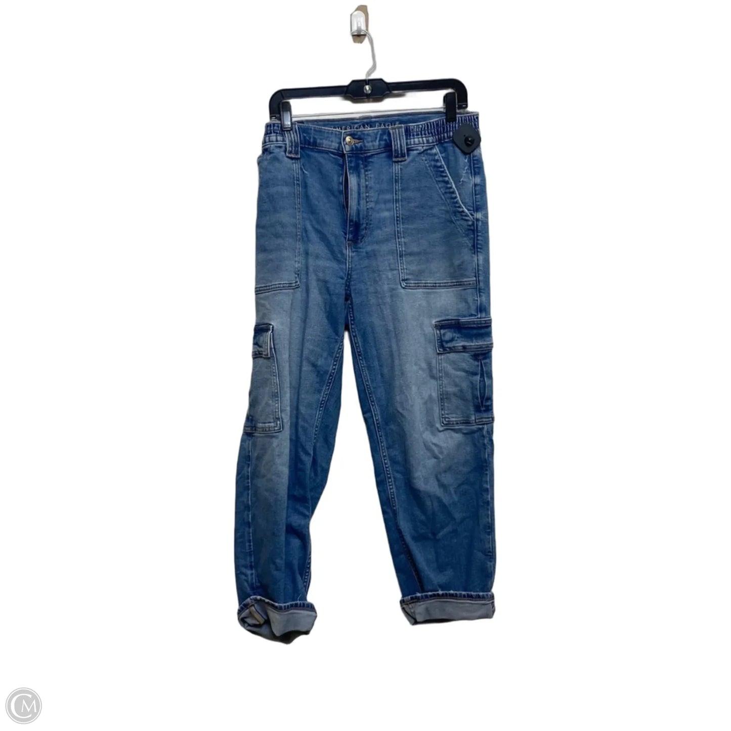 Jeans Straight By American Eagle In Blue Denim, Size: 12