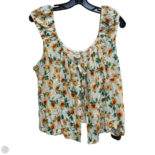 Top Sleeveless By No Boundaries In Cream & Green, Size: Xxl