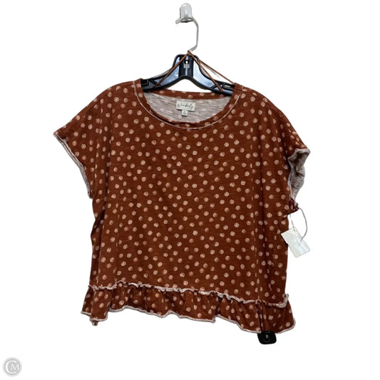 Top Sleeveless By Wonderly In Brown, Size: L