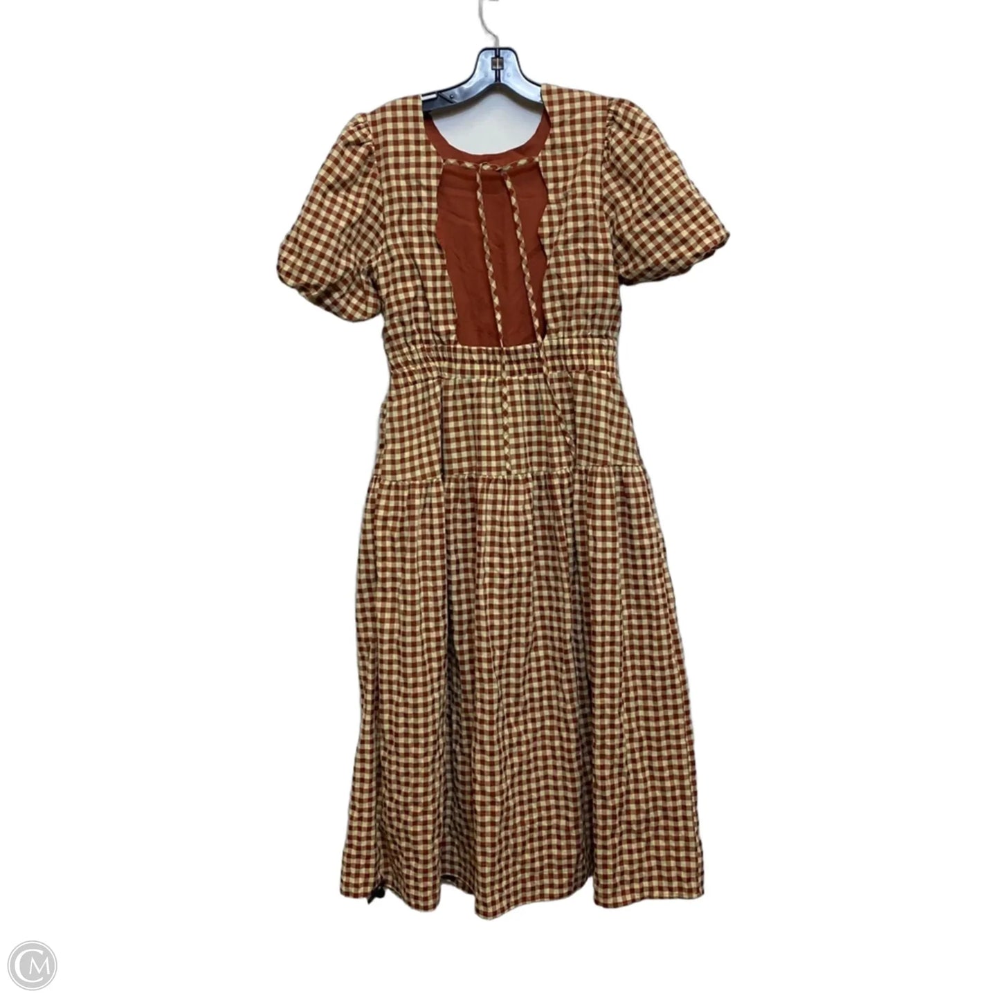 Dress Casual Maxi By En Saison In Brown & Cream, Size: M